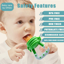 AMERTEER Baby Fruit Feeder Pacifier (4 Pack) - Fresh Food Nibbler, Infant Fruit Teething Toy, Food Grade Silicone Pouches for Toddlers & Kids M