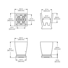 Maceta Acadia de 18 pulgadas, paquete de 2
