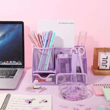 AertyolePurpleMeshDeskOrganizerandAccessories-PurpleOfficeSupplies7CompartmentsDeskOrganizerwith_9771_6 - USA Mega Market