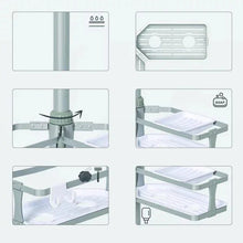 AluminumCornerTensionPoleCaddyGray1 - Brands For Less USA