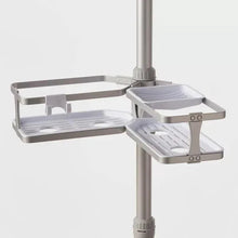 Aluminum Corner Tension Pole Caddy Gray - Threshold™: Bath Organizer with Adjustable Shelves