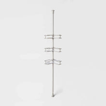 Aluminum Corner Tension Pole Caddy Gray - Threshold™: Bath Organizer with Adjustable Shelves