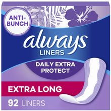 Always Anti-Bunch Xtra Protection Daily Liners Xtra Long Length, 92 Ct (PACK OF 3 )