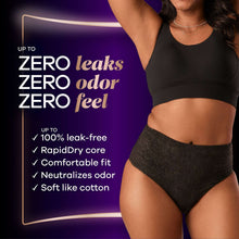 Always Discreet Boutique Incontinence Underwear, Maximum Protection, XL, Black, 9 Count