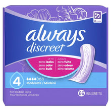 AlwaysDiscreetIncontinencePads_ModerateAbsorbency_RegularLength_66CT2 - USA Mega Market