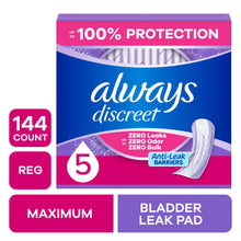 Always Discreet Pads, Maximum Absorbency, Regular 144 Count