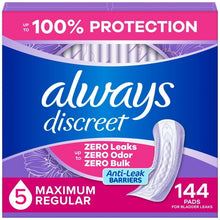 Always Discreet Pads, Maximum Absorbency, Regular 144 Count