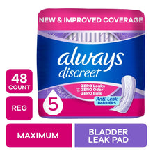 Always Discreet Pads, Maximum Absorbency, Regular 48 Count (PACK OF 3 )