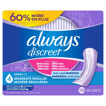 Always Discreet Pads, Moderate Absorbency, Regular