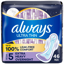 AlwaysUltraThinPadsforWomen_ExtraHeavyOvernightPadwithWings_Size5_46Count10 - USA Mega Market