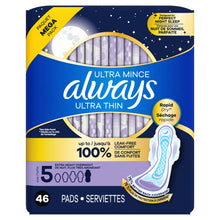 AlwaysUltraThinPadsforWomen_ExtraHeavyOvernightPadwithWings_Size5_46Count1 - USA Mega Market