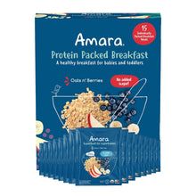 Amara Baby and Toddler Protein Packed Breakfast Cereal Oats and Berries, 15 Meals