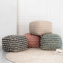 Anji Mountain Handloom Pouf, Woven with Wool