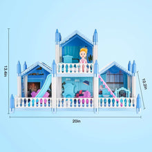 Anpro-Blue-Dollhouse-Pretend-Play-Set-for-Kid-Big-Villa-Princess-Castle-5-Rooms-Dollhouse-with-D_3551_3 - USA Mega Market