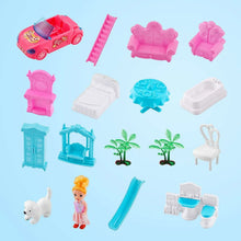 Anpro-Blue-Dollhouse-Pretend-Play-Set-for-Kid-Big-Villa-Princess-Castle-5-Rooms-Dollhouse-with-D_4521_4 - USA Mega Market