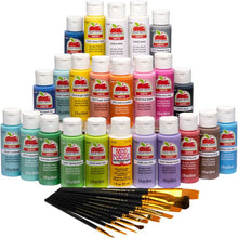 Apple Barrel Art Lessons Kit, 34 Piece Set Including 22 Acrylic Paints, 10 Paint Brushes, 1 Mod Podge Sealer