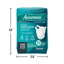 AssuranceUnisexIncontinenceBeltedShields_ModerateAbsorbency_OneSizeFitsMost_30Count - USA Mega Market