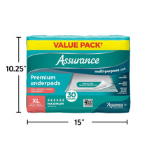 Assurance Unisex Premium Underpad for Adults, XL , Maximum Absorbency (30 Count)