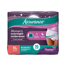 Assurance Women's Overnight Incontinence & Postpartum Underwear, XL , Ultimate Absorbency (16 Count)