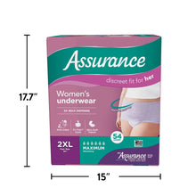 Assurance Women's Incontinence & Postpartum Underwear, XXL , Maximum Absorbency (54 Count)