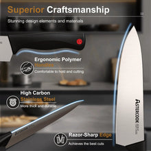 Astercook Knife set, 14-Piece Kitchen Knife Set with Built-in Sharpener, High Carbon German Stainless Steel Knives Block Sets, Ultra Sharp & Rust Resistant, Dishwasher Safe - USA MEGA SHOP