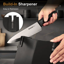 Astercook Knife set, 14-Piece Kitchen Knife Set with Built-in Sharpener, High Carbon German Stainless Steel Knives Block Sets, Ultra Sharp & Rust Resistant, Dishwasher Safe - USA MEGA SHOP