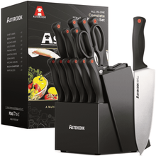 Astercook Knife set, 14-Piece Kitchen Knife Set with Built-in Sharpener, High Carbon German Stainless Steel Knives Block Sets, Ultra Sharp & Rust Resistant, Dishwasher Safe - USA MEGA SHOP