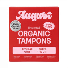 August Organic Cotton Combo Regular and Super Tampons, 24 Count (PACK OF 3 )