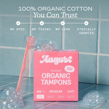 August Organic Cotton Regular Tampons, 24 Count (PACK OF 3 )