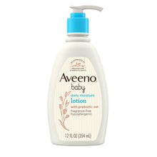Aveeno Baby Daily Moisture Body Lotion for Baby and Toddler with Prebiotic Oatmeal, 12 fl oz