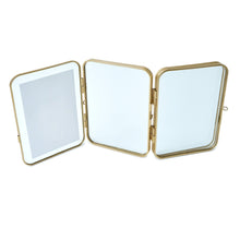 Beautiful 3 Piece Gold Metal Folding Picture Frame by Drew Barrymore - Fits 5x7 and 4x6 Photos - Multi Picture Frame for Collage Display - Gold Photo Frame Set for Family, Graduation, Mother’