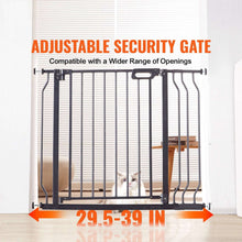BENTISM 30" Extra Tall Baby Gate for Stairs Doorways, Fits Openings 29.5" to 39" Wide, Auto Close Extra Wide Dog Gate for House, Pressure Mounted Easy Walk Through Pet Gate with Door, Black
