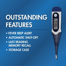 BEST MED Thermometer | 60-Second Readout | Tri-Color Fever Alert Display | Clinical Flex Tip | Hygienic Water-Resistant Easy Cleaning | Storage Case Included