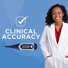 BEST MED Thermometer | 60-Second Readout | Tri-Color Fever Alert Display | Clinical Flex Tip | Hygienic Water-Resistant Easy Cleaning | Storage Case Included