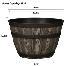 Better Homes & Gardens Whiskey Barrel Brown Resin Planter