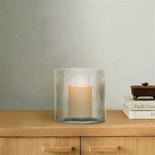 Better Homes & Gardens Glass Ribbed Hurricane Candle Holder, 5", Medium, Living Room