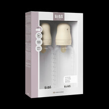 BIBS Baby Bottles with Medium Flow Natural Rubber Latex Nipple, Ivory, 9 oz, 2 pack