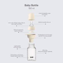 BIBS Baby Bottles with Medium Flow Silicone Nipple, Ivory, 9 oz, 2 pack