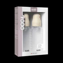 BIBS Baby Bottles with Medium Flow Silicone Nipple, Ivory, 9 oz, 2 pack