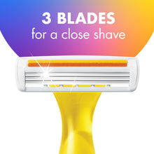 BIC Soleil 3 Colors Women's Razors, Colorful Handles, 3 Blades, 8 Count