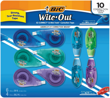 BIC Wite-Out Correction Tape, Variety Pack, 10-count