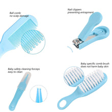 BUSATIA 10 in 1 Baby Healthcare and Grooming Kit,Safety Newborn Nursery Care Set, with Hair Brush Comb,Nail Clipper,Thermometer,Pacifier Clip,Nasal Aspirator for Newborn Infant Baby
