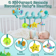 BUTOMKY Spiral Car Seat & Stroller Activity Toys for Babies 0-6 Months - Hanging Infant Toys with Rattles, Teether for Newborn Boys Girls