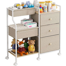 BabyDiaperOrganizerandStorageCart-3TierswithDividersandDrawersforNursery-Bedroom-ChangingTablean_4246_1 - USA Mega Market