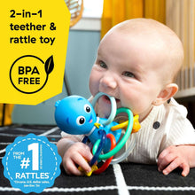 Baby Einstein Ocean Explorers Opus’s Shake & Soothe Teether Toy & Rattle, Multicolor, Ages Infants 0 + Months