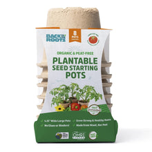 Back to the Roots 4.25" Organic Biodegradable Seed Starting Pots, Plantable Fiber (8 Pack)