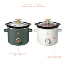 Beautiful 2-Pack 2qt Slow Cooker, Thyme Green, White Icing by Drew Barrymore