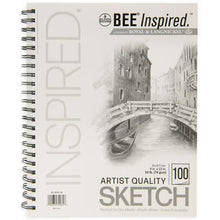 Bee Paper - Bee Inspired 9"x12" Sketching Paper Pad, 100 Sheets, Side Wire, 50lb. 74GSM