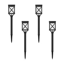 Berkley Jensen Set of 4 Solar LED Pathway Lights, 18 Lumens, Graphite Black Finish