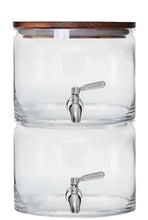 Better Homes & Gardens 240oz Stacking Glass Beverage Dispenser with Acacia Wood Lid